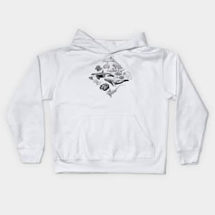 Marine Life in Ink Kids Hoodie